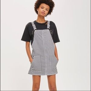 Topshop Gingham Overall Dress US 2 (fits 2-4)